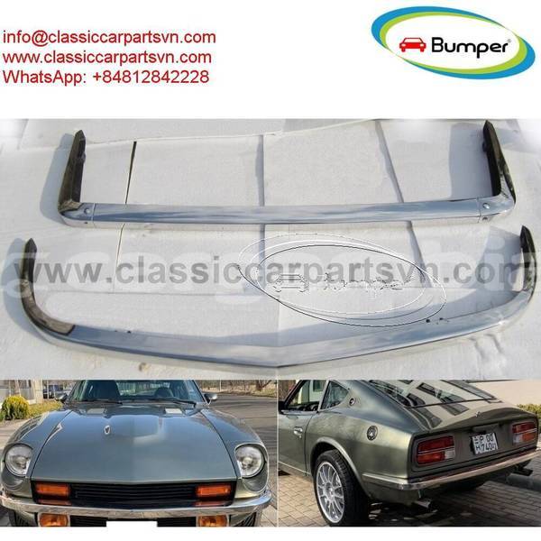 Big with watermark datsun 240z 260z 280z bumper 1969 1978 no holes rubber trims 