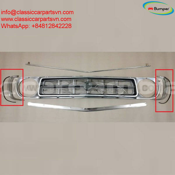 Big with watermark datsun 1200 grille eyebrow surrounds a left and a right 4